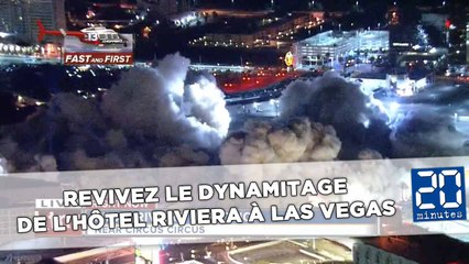 Le dynamitage de l'hôtel Riviera à Las Vegas filmé par hélicoptère