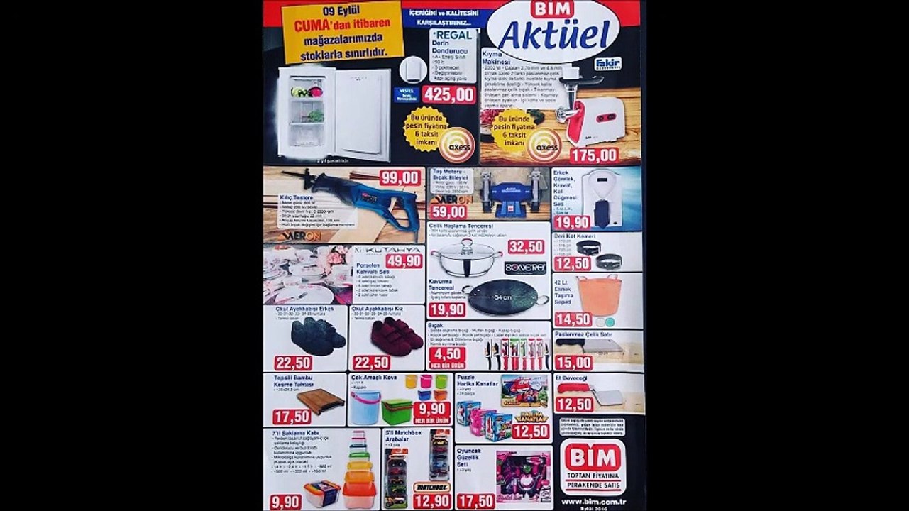 BİM 9 Eylül 2016 Aktüel Ürünler Kataloğu
