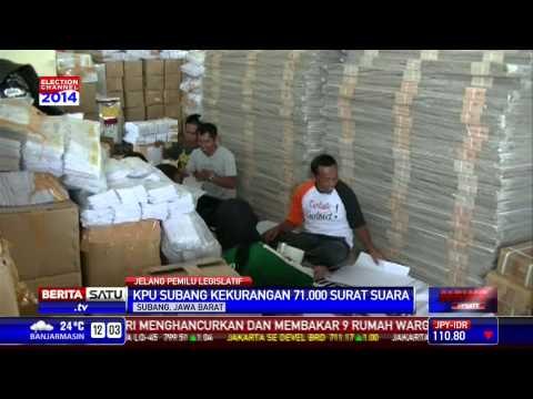 KPU Subang Kekurangan Puluhan Ribu Surat Suara
