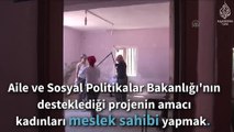 Şiddet mağduru kadınlar okul duvarlarını boyuyor