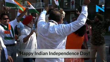 Canadian PM Justin Trudeau performs bhangra on Indian Independence Day