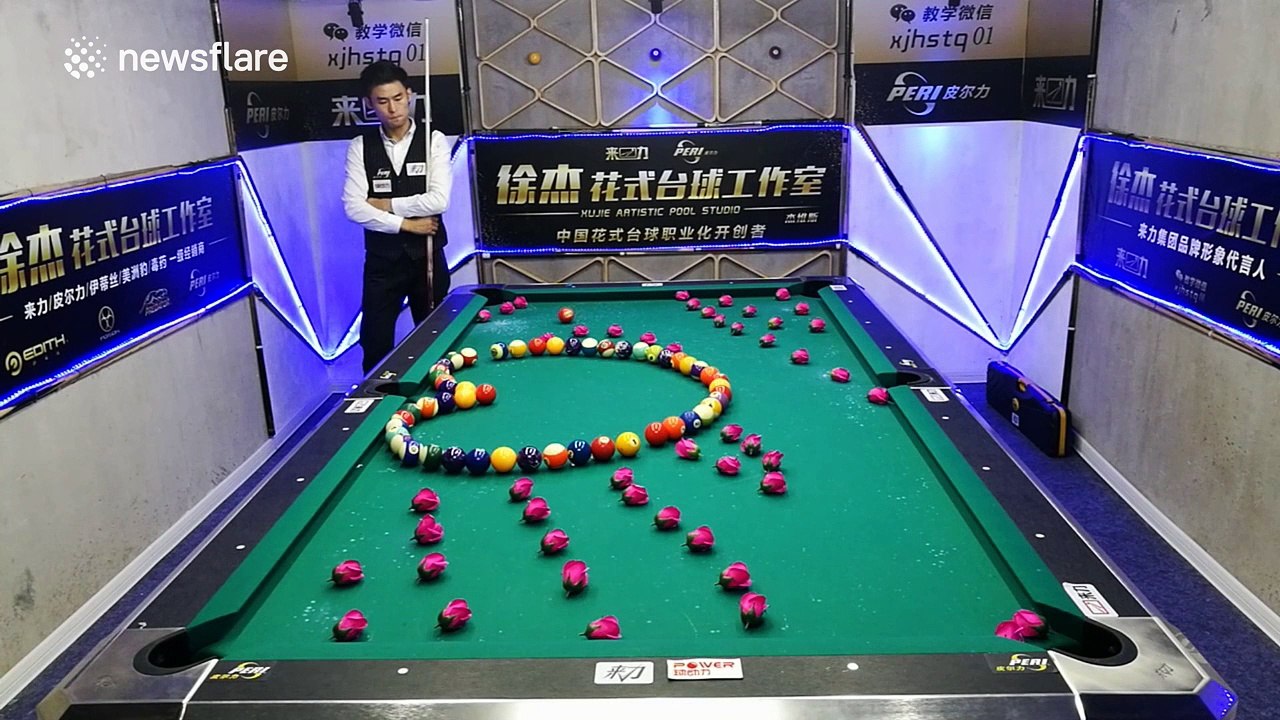 This pool player's trick shot is ridiculous