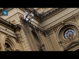 Museu do Ipiranga: até rapel está sendo usado para restauro