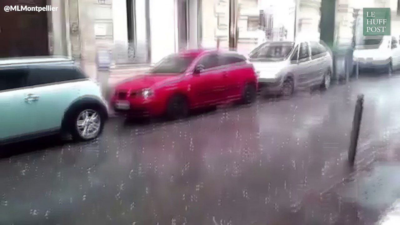 De très violentes averses de grêles ont recouvert Montpellier de blanc