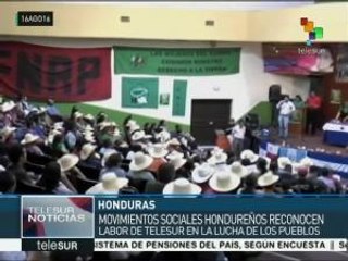 Honduras: reconocen labor de teleSUR en la lucha de los pueblos