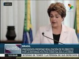 Brasil: Rousseff propone plebiscito por la reforma política