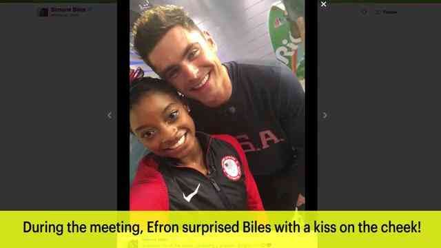 Simone Biles and Zac Efron Finally Meet