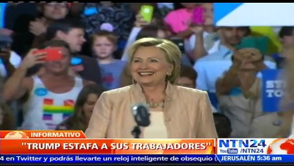 Hillary Clinton asegura que Donald Trump "estafa" a las personas que trabajan para él