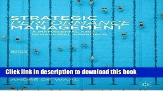 [Popular] Strategic Performance Management: A Managerial and Behavioral Approach Kindle Online