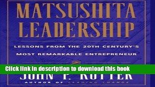 [Popular] Matsushita Leadership Kindle Free