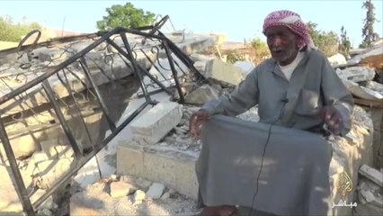 عودة الناس الى بلدة قسطون في سهل الغاب السوري بعد نزوح دام لعامين