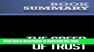 [Popular] Summary: The Speed of Trust - Stephen M. Covey: The One Thing That Changes Everything