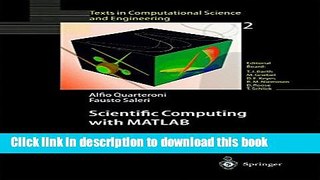 [Download] Scientific Computing with MATLAB Kindle Collection