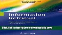 [Download] Information Retrieval: Algorithms and Heuristics Hardcover Collection