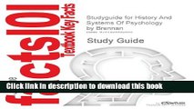 [Download] Studyguide for History and Systems of Psychology by Brennan, ISBN 9780130481191