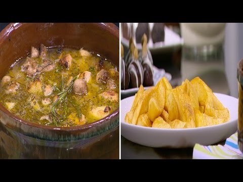 فخارة الدجاج بالمشروم - بطاطس مقرمشة بالبهارات - كرات بسكويت الشيكولاتة | زعفران وفانيلا حلقة كاملة