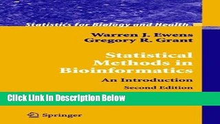 Books Statistical Methods in Bioinformatics: An Introduction (Statistics for Biology and Health)