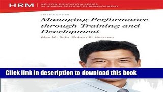 [Popular] Managing Performance through Training and Development Paperback Free