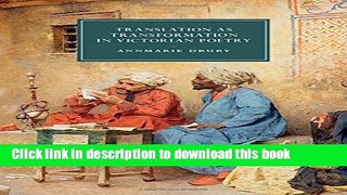 [Download] Translation as Transformation in Victorian Poetry Kindle Online