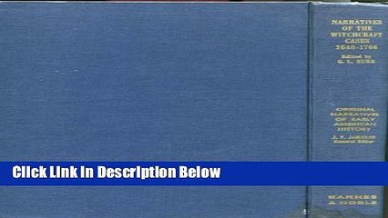 Books Narratives of the Witchcraft Cases, 1648-1706 Free Online