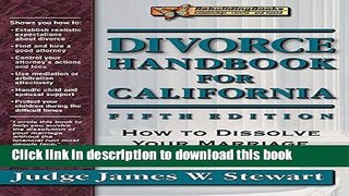 [PDF] Divorce Handbook for California: How to Dissolve Your Marriage Without Disaster Download