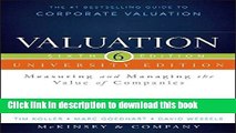 [Popular] Valuation: Measuring and Managing the Value of Companies, University Edition Hardcover