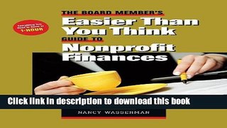 [Popular] The Board Member s Easier Than You Think Guide to Nonprofit Finances Kindle Online