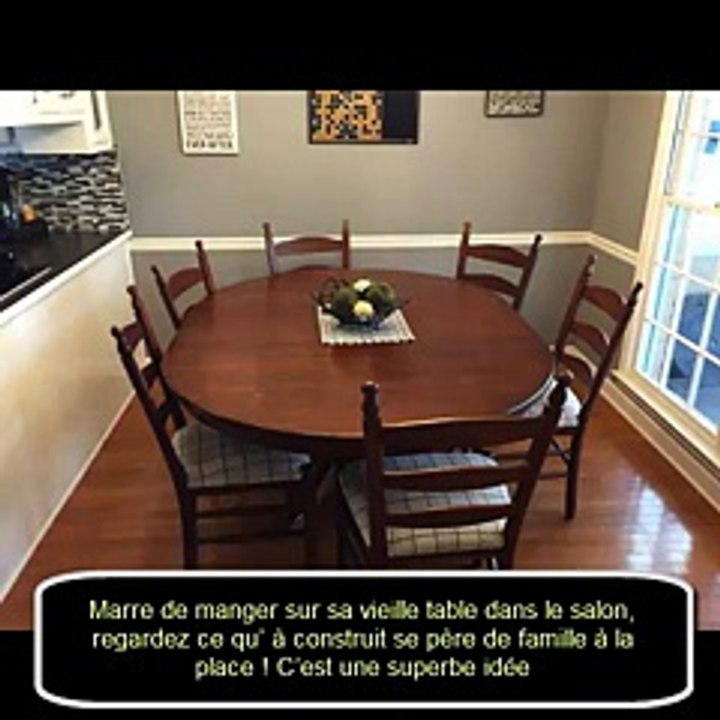 Marre de manger sur sa vieille table dans le salon, regardez ce qu à construit se père de famille à la place !