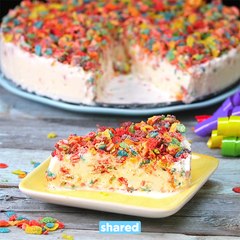 Fruity Pebbles Crunch Ice Cream Cake