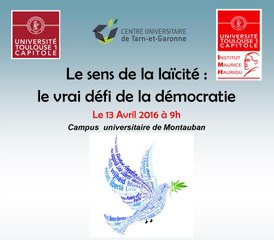 Extraits colloque IMH "Le sens de la laïcité : le vrai défi de la démocratie"