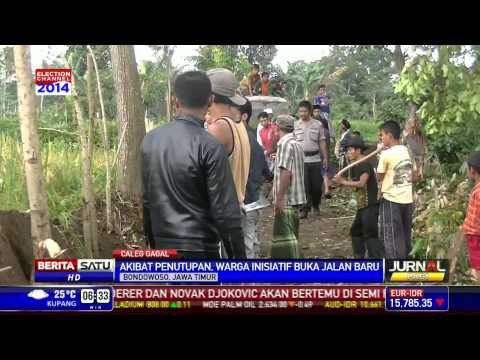 Akses Desa Brambang Ditutup, Warga Buka Jalan Baru