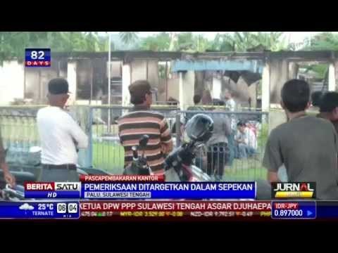 Tim Gabungan Polisi Sulawesi Periksa TKP Pembakaran Kantor Kecamatan