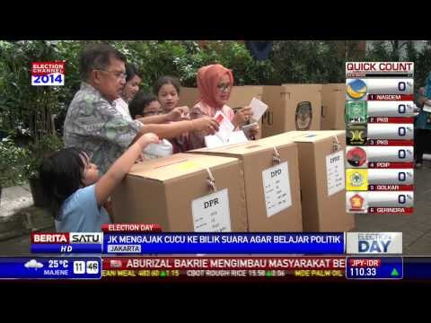 Jusuf Kalla Ajak Cucu ke Bilik Suara Kenalkan Politik