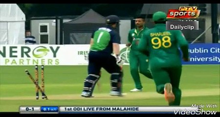 1st wicket for Muhammad amir vs Ireland 2016