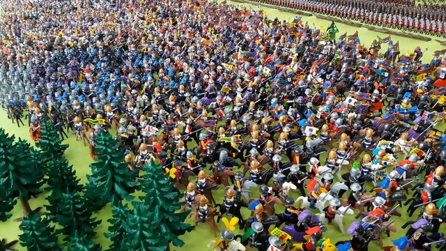 Reconstitution de la bataille de Crécy en playmobil