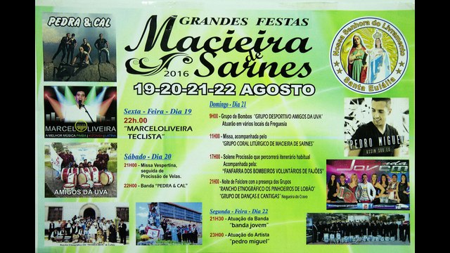 Festa Macieira de Sarnes As transmissões em Direto passam aqui