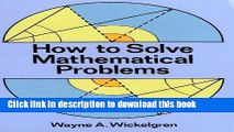 [Download] How to Solve Mathematical Problems (Dover Books on Mathematics) Paperback Online