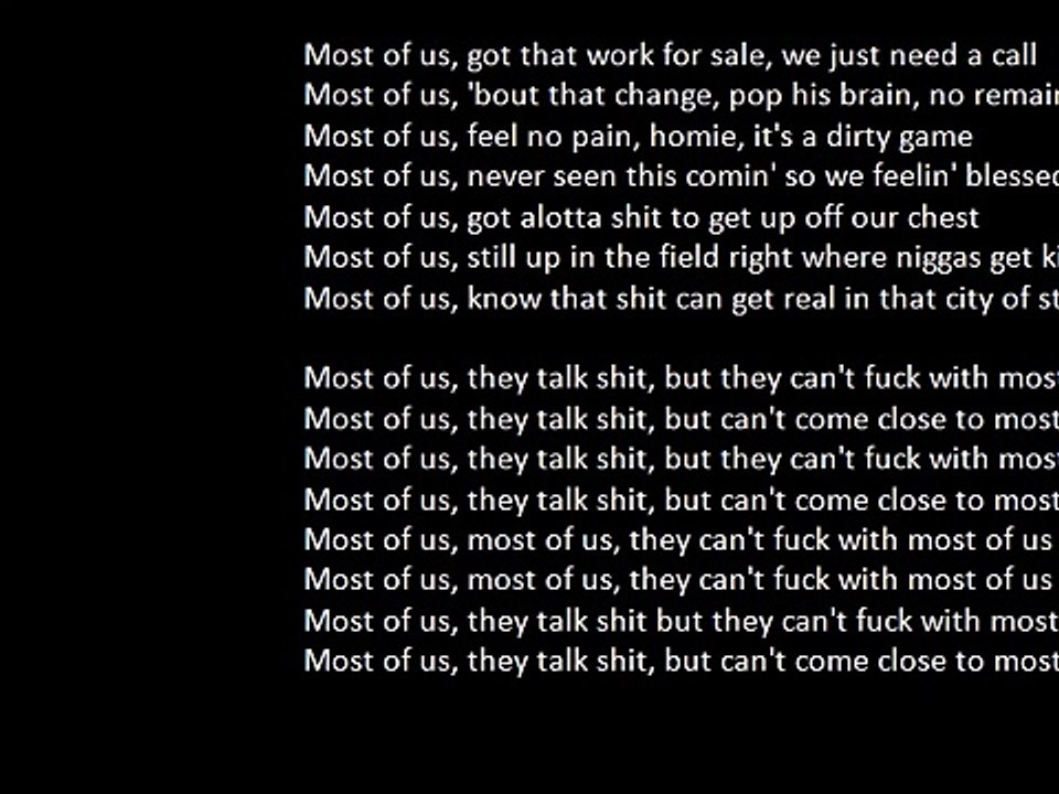 Wiz Khalifa Most Of Us Lyrics