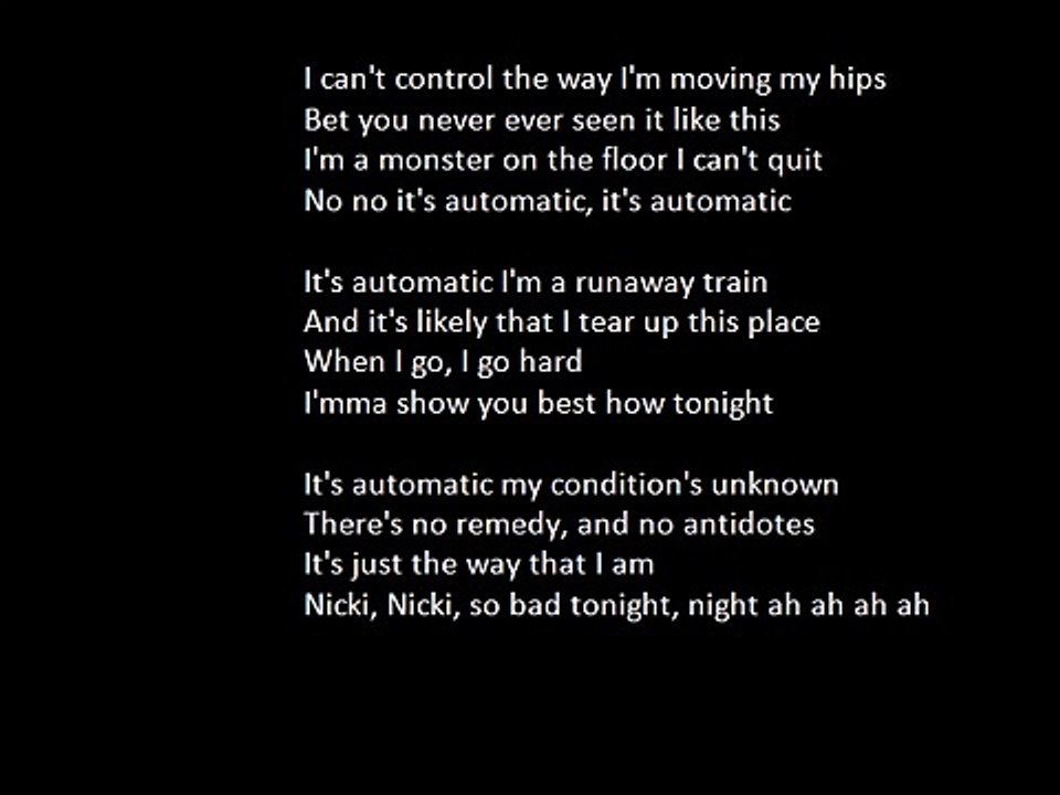 Nicki Minaj Automatic Lyrics