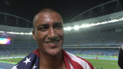 Jeux Olympiques 2016 - Athlétisme - La réaction d'Ashton Eaton qui conserve son titre au décathlon