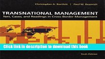 [Popular] Transnational Management: Text, Cases   Readings in Cross-Border Management Paperback