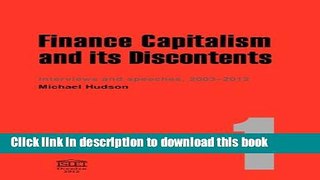 [Popular] FINANCE CAPITALISM AND ITS DISCONTENTS Paperback Online