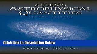 Books Allen s Astrophysical Quantities Free Online
