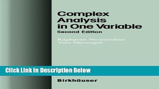 Ebook Complex Analysis in One Variable Free Online