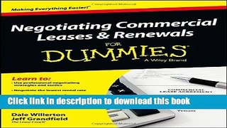 [Popular] Negotiating Commercial Leases   Renewals For Dummies Paperback Collection