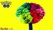 PLAY DOH RAINBOW CAKE! CREATE Lollipop Rainbow playdoh toys With Pokemon Go Pikachu