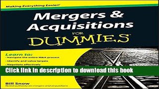 [Popular] Mergers and Acquisitions For Dummies Paperback Collection