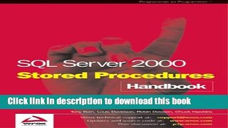 [Download] SQL Server 2000 Stored Procedure Handbook E-Book Free