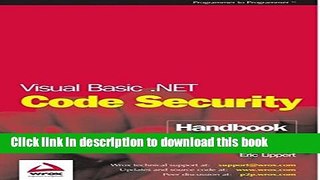 [Download] VB.NET Code Level Security Handbook E-Book Free