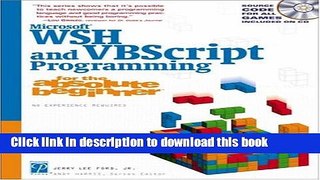 [Download] Microsoft WSH and VBScript Programming for the Abs Full Free